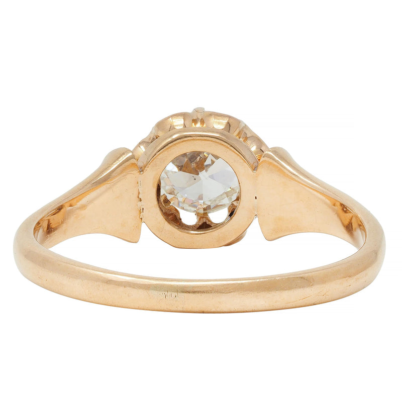 Victorian 0.55 CTW Old European Diamond 14 Karat Gold Belcher Engagement Ring