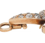 Victorian Old European Diamond 10 Karat Gold Fleur-De-Lis Antique Pendant Brooch