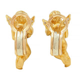 Carrera Y Carrera Diamond 18 Karat Yellow Gold Cherub Angel Earrings