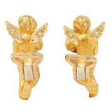 Carrera Y Carrera Diamond 18 Karat Yellow Gold Cherub Angel Earrings