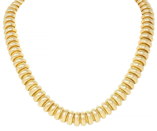 Georges L'Enfant Modernist 18 Karat Yellow Gold Tubogas Vintage Collar Necklace