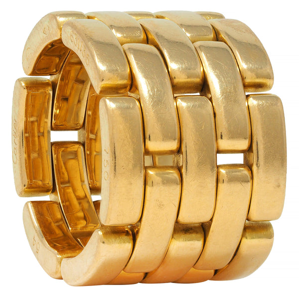 Cartier France 18 Karat Yellow Gold Wide Maillon Panthére Unisex 54 Band Ring