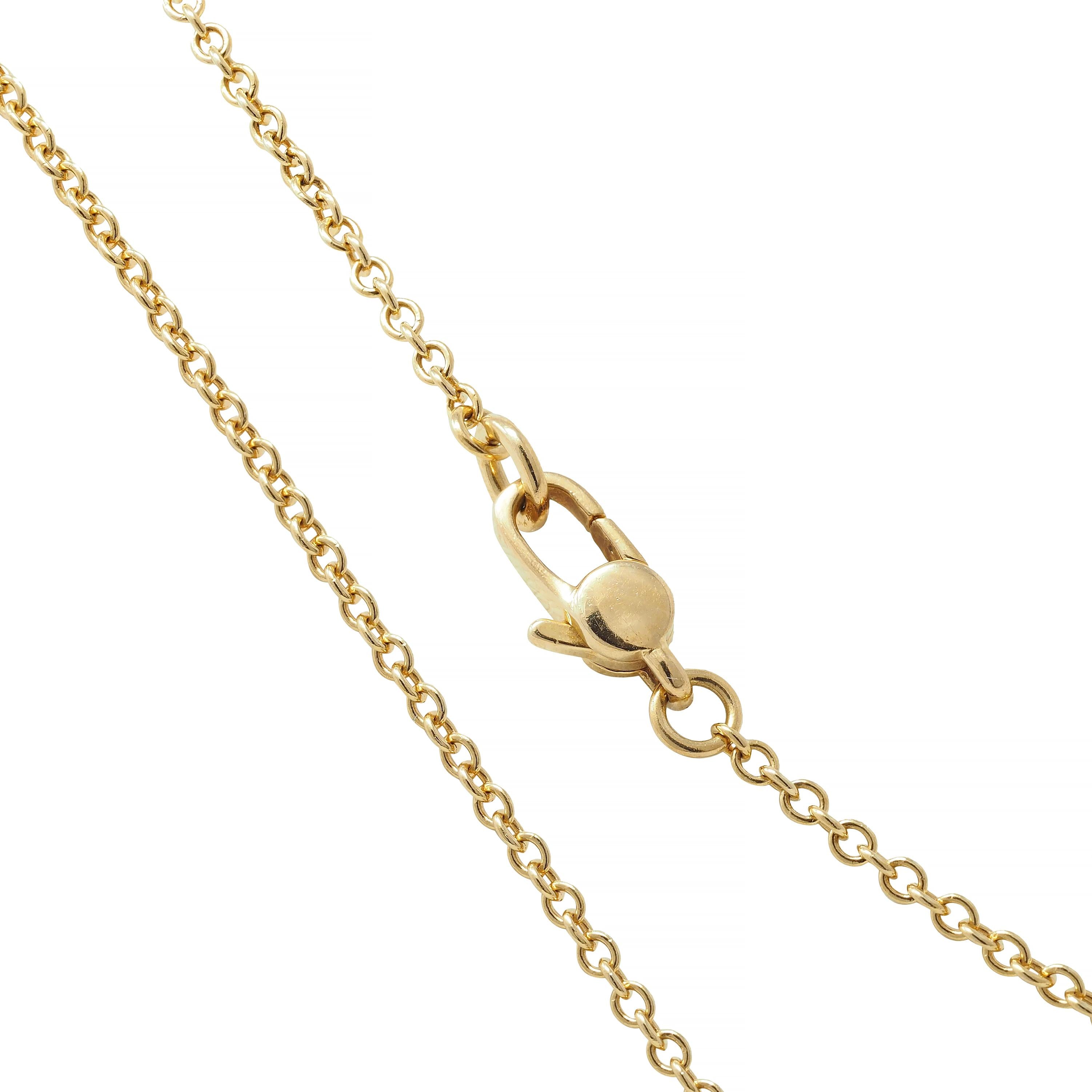 Gucci Turquoise Pearl Diamond Platinum 18K Gold Horsebit Bee Pendant Necklace