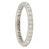 Art Deco 0.90 CTW Diamond Platinum Vintage Eternity Wedding Band Ring
