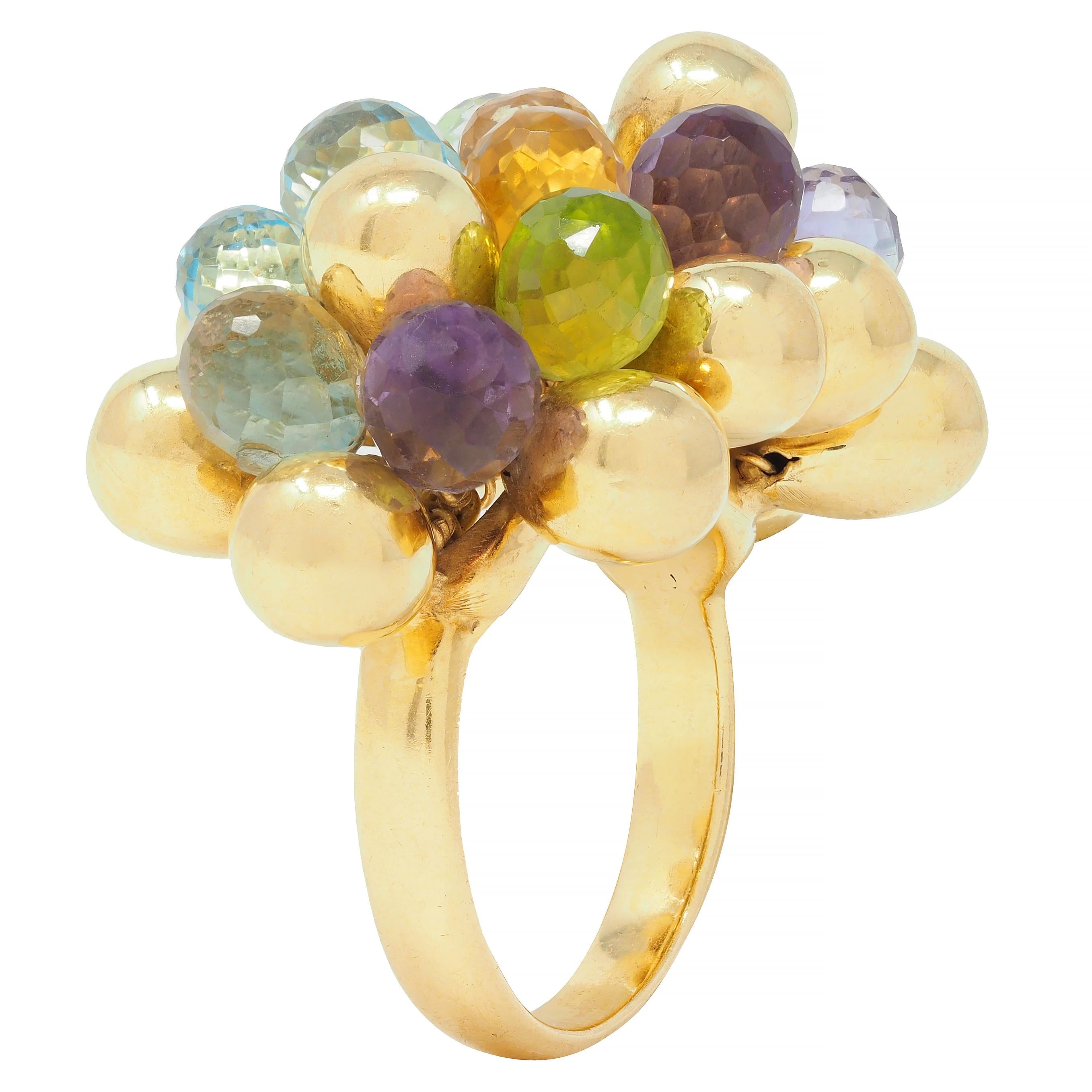 Marco Bicego Multi-Gem Topaz 18 Karat Yellow Gold Paradise Briolette Burst Ring