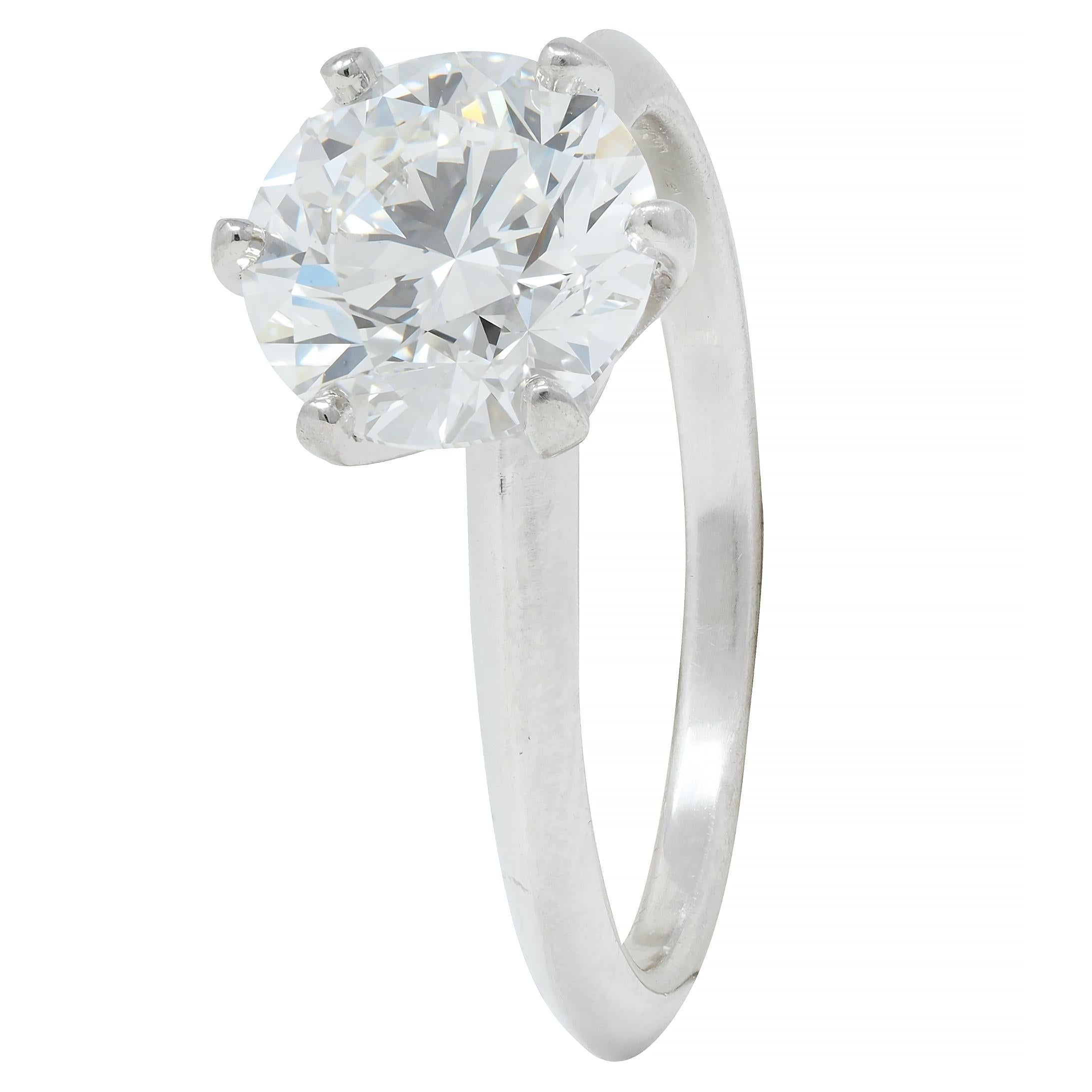 Tiffany & Co. Round Brilliant Diamond Platinum Solitaire Vintage Engagement Ring