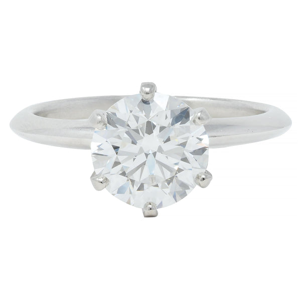 Tiffany & Co. Round Brilliant Diamond Platinum Solitaire Vintage Engagement Ring