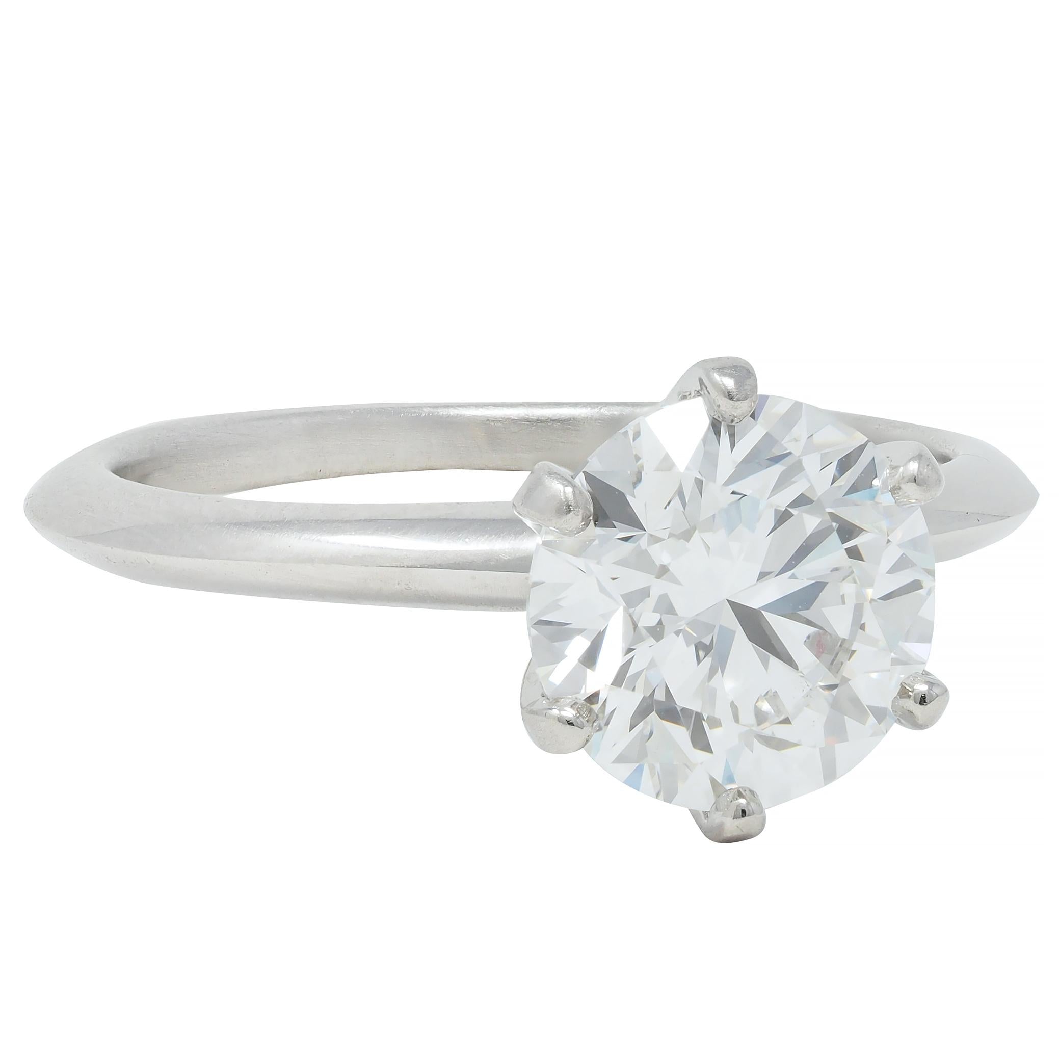Tiffany & Co. Round Brilliant Diamond Platinum Solitaire Vintage Engagement Ring