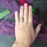 Victorian 1.50 CTW Old Mine Cut Diamond Opal 14 Karat Yellow Gold Antique Cluster Ring