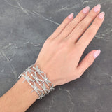 Tiffany & Co. Diamond Pearl Enamel 18 Karat White Gold Dragonfly Link Bracelet