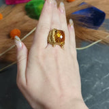 Carrera Y Carrera Citrine Diamond 18 Karat Gold Nanking Dragon Statement Ring