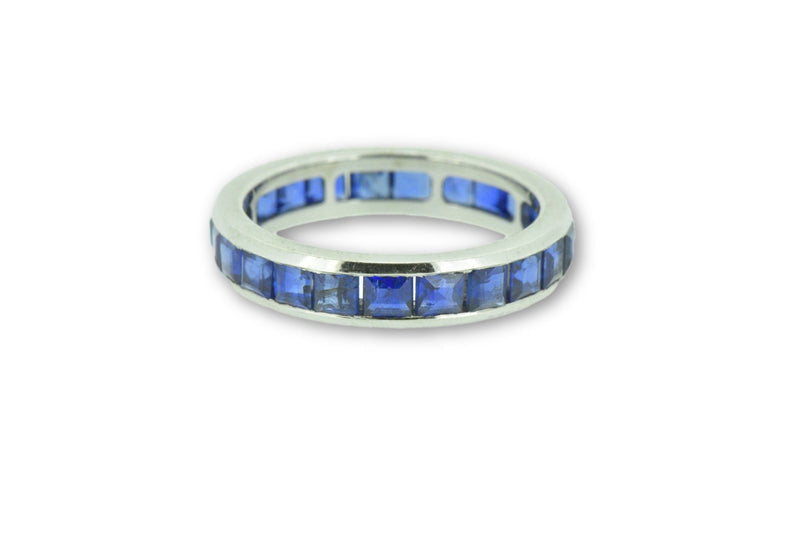 3.60 Carat Art Deco Stackable Sapphire Eternity Band Ring Wilson's Estate Jewelry