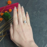 Art Deco 1.02 CTW Diamond Platinum Cluster Engagement Ring