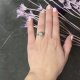Art Deco 1.24 CTW Diamond Sapphire Platinum Foliate Engagement Ring