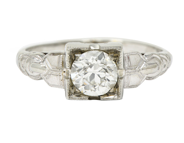 Retro 0.64 CTW Old Mine Cut Diamond 14 Karat Vintage Engagement Ring Wilson's Estate Jewelry