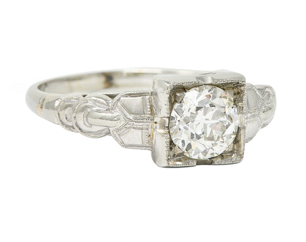 Retro 0.64 CTW Old Mine Cut Diamond 14 Karat Vintage Engagement Ring Wilson's Estate Jewelry