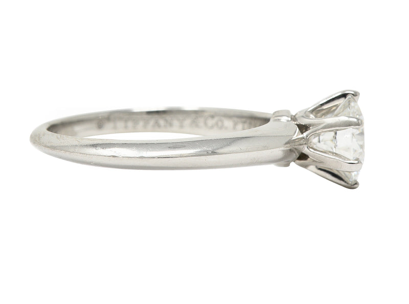 Tiffany & Co. Contemporary  0.90 CTW Diamond Platinum Engagement Ring GIA Wilson's Estate Jewelry