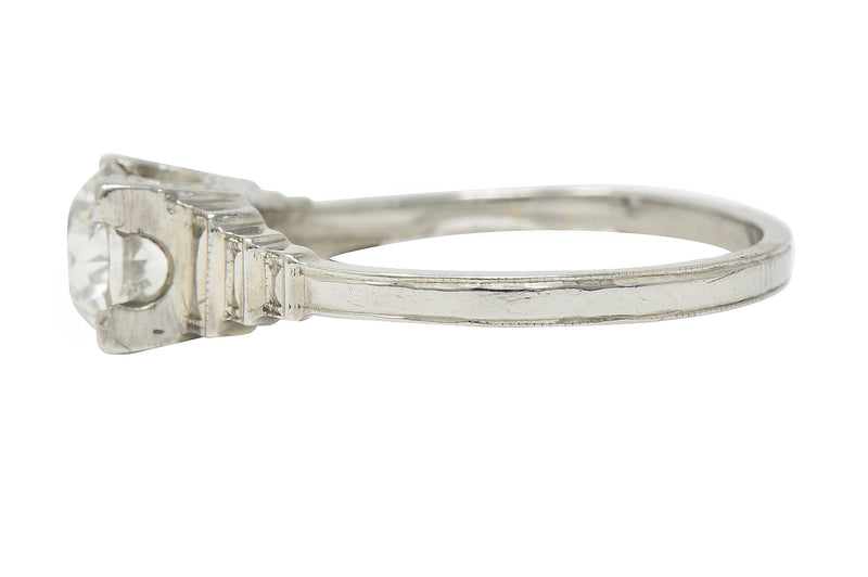 Art Deco 1.23 CTW Old European Cut Diamond Platinum Vintage Engagement Ring GIA Wilson's Estate Jewelry