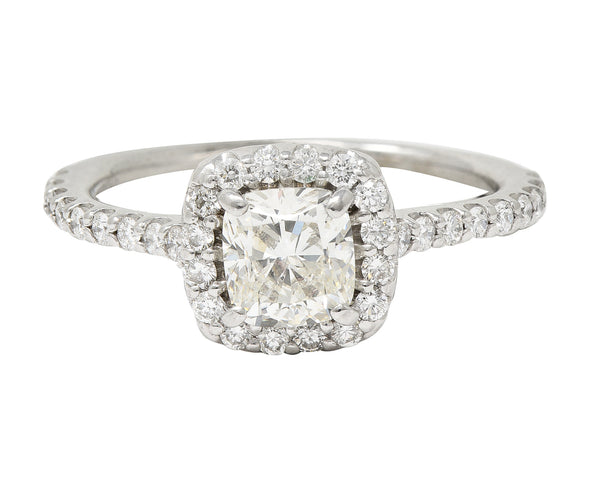 Ritani Contemporary 1.55 CTW Diamond 14 Karat Cushion Engagement Ring GIA Wilson's Estate Jewelry