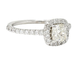 Ritani Contemporary 1.55 CTW Diamond 14 Karat Cushion Engagement Ring GIA Wilson's Estate Jewelry
