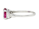 Mid-Century 2.08 CTW No Heat Burma Ruby Diamond Platinum Vintage Ring GCS Wilson's Estate Jewelry