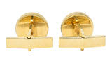 Victorian Essex Crystal Quartz 14 Karat Yellow Gold Cow Animal Antique Cufflinks Wilson's Estate Jewelry