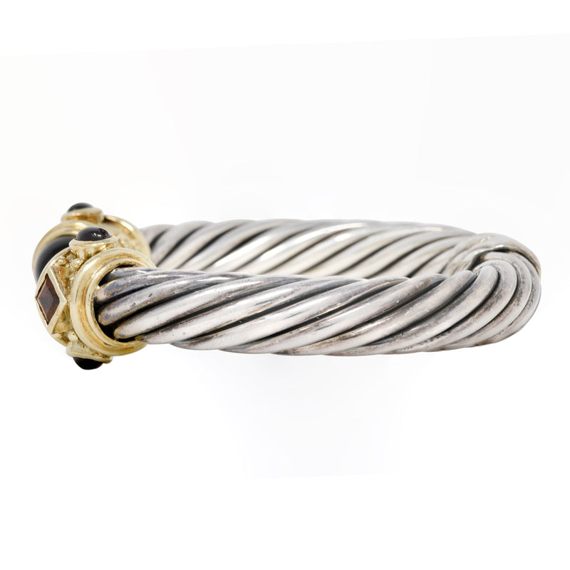 David Yurman Sterling Silver Cable Bracelet, Faceted Champagne Citrine With  Diamond Accents
