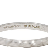 Tiffany & Co. Art Deco Platinum Orange Blossom Band Vintage Stacking Ring Wilson's Estate Jewelry