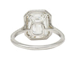 Tiffany & Co. 5.35 CTW Emerald Cut Diamond Platinum Soleste Halo Engagement Ring Wilson's Estate Jewelry