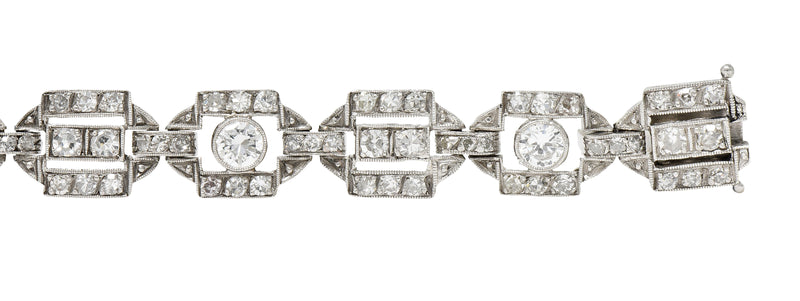 Art Deco Diamond Platinum Geometric Line Bracelet Wilson's Estate Jewelry