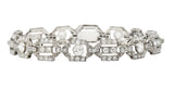 Art Deco Diamond Platinum Geometric Line Bracelet Wilson's Estate Jewelry