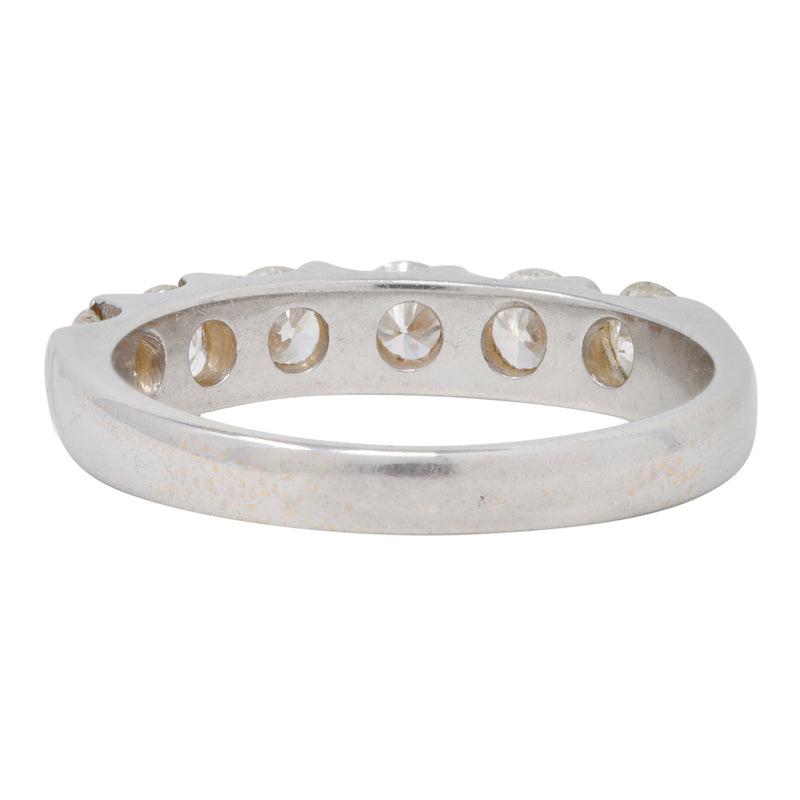 Mid-Century 0.72 CTW Diamond 18 Karat White Gold Twist Vintage Band Ring Wilson's Estate Jewelry