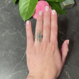 Edwardian 1.00 CTW Aquamarine Diamond Platinum Dinner Ring
