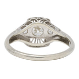 Art Deco Diamond 19 Karat White Gold Orange Blossom Vintage Engagement Ring Wilson's Estate Jewelry