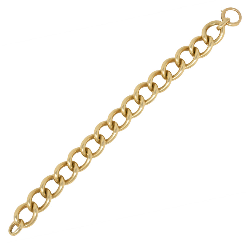 Tiffany & Co. Victorian 14 Karat Yellow Gold Antique Unisex Curb Link Bracelet Wilson's Estate Jewelry