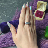 Retro 0.65 CTW Diamond 14 Karat White Gold Fishtail Band Ring