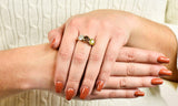 Edwardian 4.31 CTW Diamond & Fancy Diamond 18 Karat Gold Platinum Three Stone RingRing - Wilson's Estate Jewelry