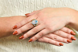 Retro Black Opal Diamond 14 Karat Gold Platinum Buckle RingRing - Wilson's Estate Jewelry