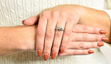 Edwardian 1.55 CTW Diamond Platinum Bow Engagement Ring GIARing - Wilson's Estate Jewelry