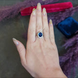 Regal 5.16 CTW Sapphire Diamond 14 Karat White Gold Cluster Ring
