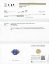 Victorian No Heat Ceylon 18.80 CTW Sapphire Diamond 14 Karat Rose Gold Ring GIARing - Wilson's Estate Jewelry