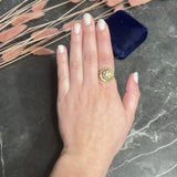 1960's Diamond 18 Karat Two-Tone Gold Star Dome Vintage Ring