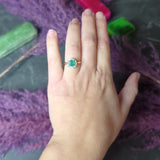 Victorian 1.33 CTW Cushion Cut Emerald Old Mine Cut Diamond 14 Karat Yellow Gold Antique Ring