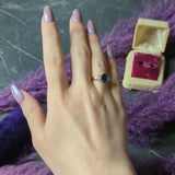 French Alexandre Reza 2.68 CTW No Heat Burma Sapphire Diamond 18 Karat Yellow Gold Vintage Ring AGL