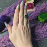 1850's Victorian Neoclassical Enamel Diamond Silver-Topped 18 Karat Gold Cupid Antique Ring