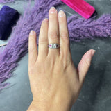 Art Deco 1.77 CTW French Cut Diamond Ruby Platinum Mystery Set Engagement Ring