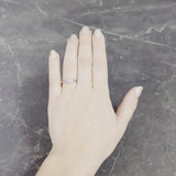 Late Art Deco 0.50 CTW Old European Cut Diamond Platinum Stepped Vintage Engagement Ring