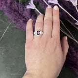 Orianne 3.10 CTW Pink Sapphire Diamond Platinum Triple Halo Ring
