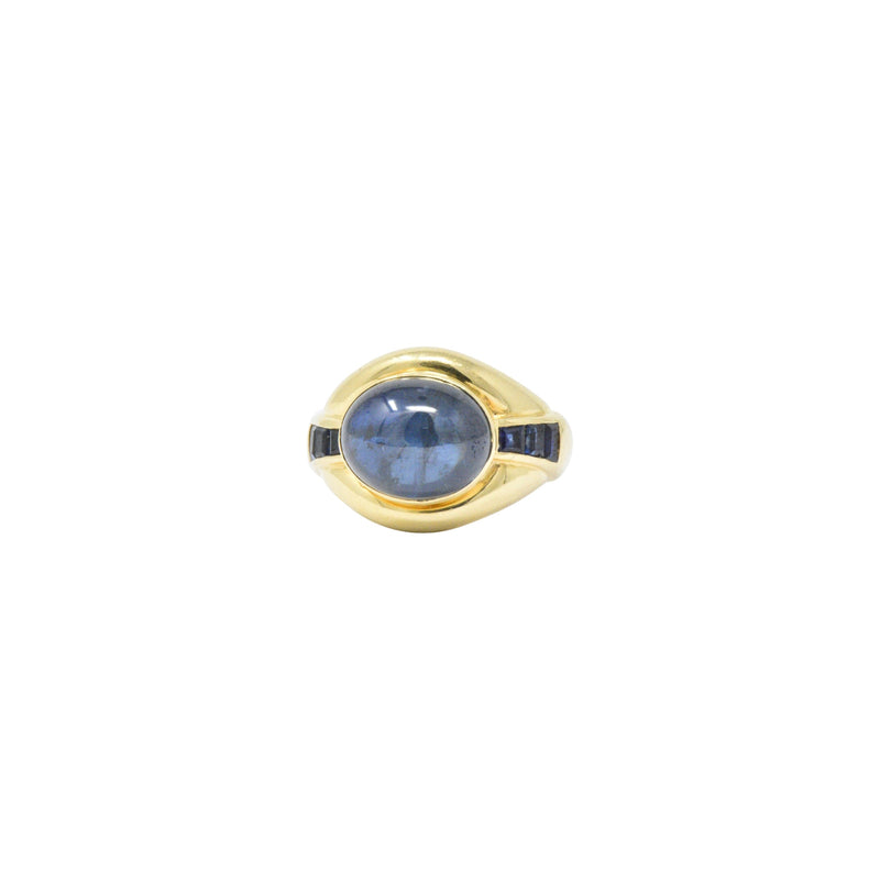 8.00CTS Sapphire & 18K Gold Vintage Ring Wilson's Estate Jewelry