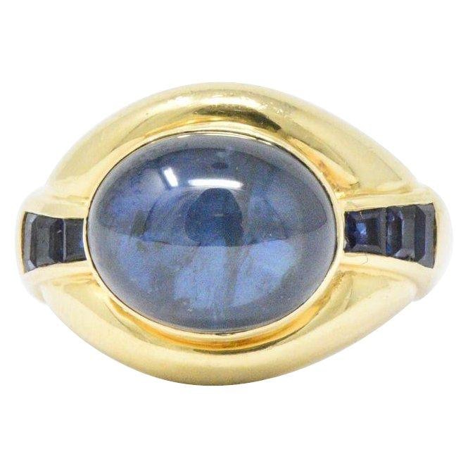 8.00CTS Sapphire & 18K Gold Vintage Ring Wilson's Estate Jewelry